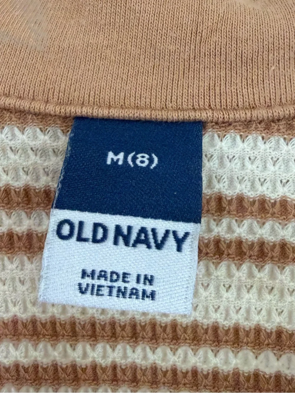 Old Navy Striped Polo in Cream and Tan